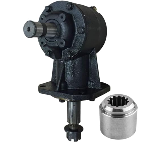 Jeremywell RC30 40HP 81444 Shear Pin Gearbox for RZ160 RZ60 12Z 1-3/8" Smooth Input Shaft, 1:1.47 Ratio with 12 Tapered Spline Output Shaft - Includes Replacement Stump Jumper/Flywheel 12 Splined Hub