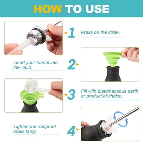 Sbestily Diatomaceous Earth Bulb Duster Powder Applicator, with Long Tubes