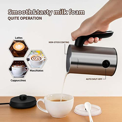 CIRAGO Milk Frother 4 in 1 Electric Milk Steamer Hot & Cold Foam Maker