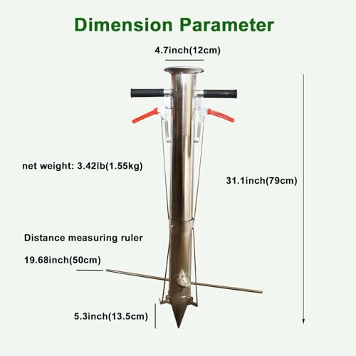 Seedling Transplanting Bulb Planter Tool Long Handle, Vegetable Young Plant Manual Plant Transplanter, Stainless Steel Planting Garden Tools with Pedal for Garden, Greenhouse-2pc
