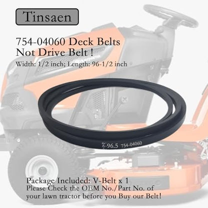 954-04060C Deck Belt Mower V-Belts 754-04060 fit 42 Inch Troy-Bilt/Cub Cadet/MTD/Craftsman 754-04060B,754-04060C,954-04060B,954-04060,754-05056,1/2" x 96-1/2" - size: 1/2" x 96-1/2"