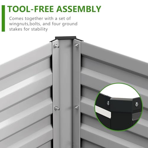 2PCS 7x3x1ft Galvanized Raised Garden Bed,Outdoor Planter Box Metal Patio Kit Planting Bed for Vegetables Flowers Herb,Black - size: 7x3x1(2PCS), style: Black