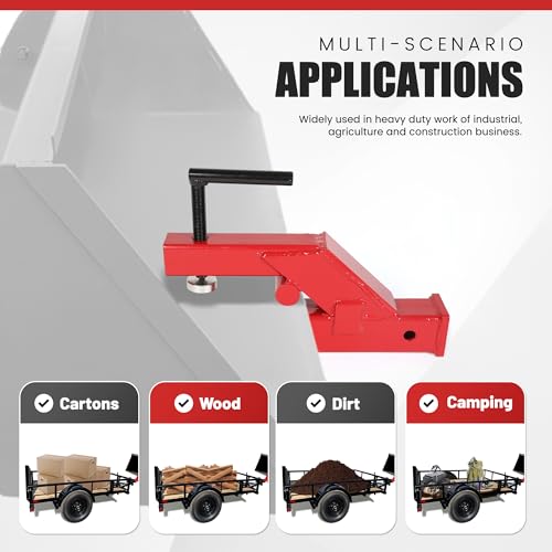 ECOTRIC Clamp-On Trailer Hitch with 2" Receiver Adapter for Tractor Buckets