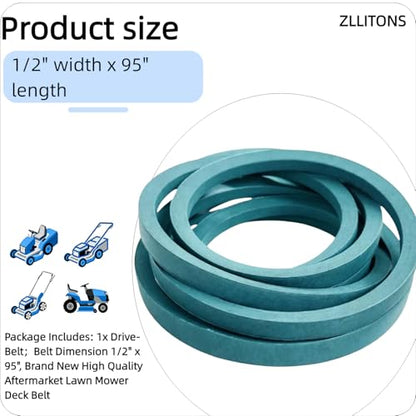 144959 Deck Belt (1/2" x 95") 532144959 Replacement for Craftsman LT1000 - size: 4L-950(144959)Green