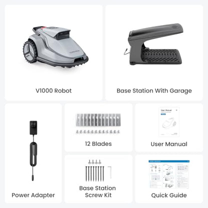 TerraMow V1000 Robotic Lawn Mower, Max 0.3 Acre, No Wire/RTK, Auto Mapping - size: V1000-12Blades