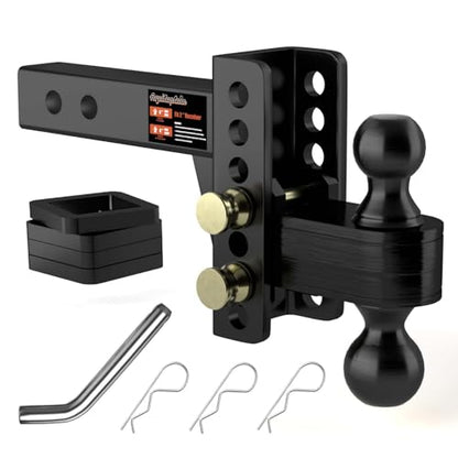 2" Adjustable Trailer Hitch, Dual Ball Hitch, 4 inch Rise/Drop - size: 4 inch