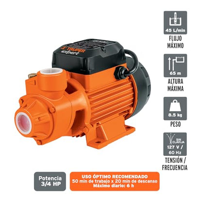 Peripheral pump electric water 3/4 HP, Truper Expert - size: 3/4 HP, style: Above Ground
