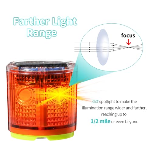 Electric Fence Idicator Light, Briidea Solar Fence Alarm with Light Transmission to 1/2 Mile, Ensure The Normal Operation of The Electronic Fence to Prevent The Invasion of Wild Animals, Red, MK-098 - color: Red