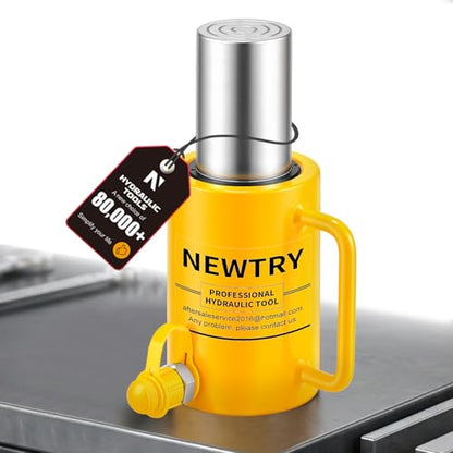 NEWTRY 30T Long Hydraulic Ram Jack, 4" Stroke Porta Power Auto Retract - size: 30T