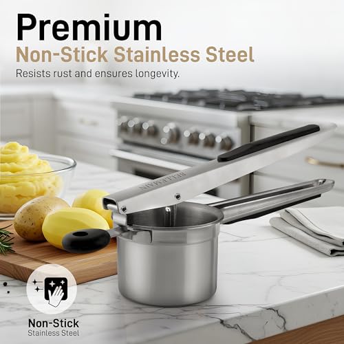 Bellemain Stainless Steel Potato Ricer Mashed Potato Masher - Black - color: Black