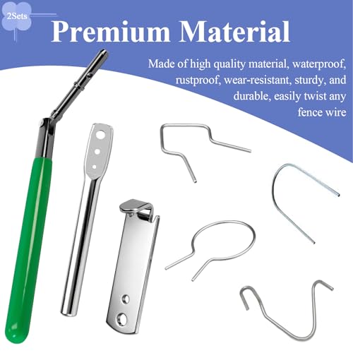 2 Sets (8 Pcs) Fence Wire Twister, for Securing T/U/Y/Round-Posts Clips - style: 2 Sets