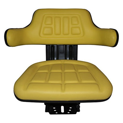 TRAC SEATS YELLOW WAFFLE STYLE UNIVERSAL TRACTOR SUSPENSION SEAT WITH TILT FITS JOHN DEERE 5200 5210 5300 5310