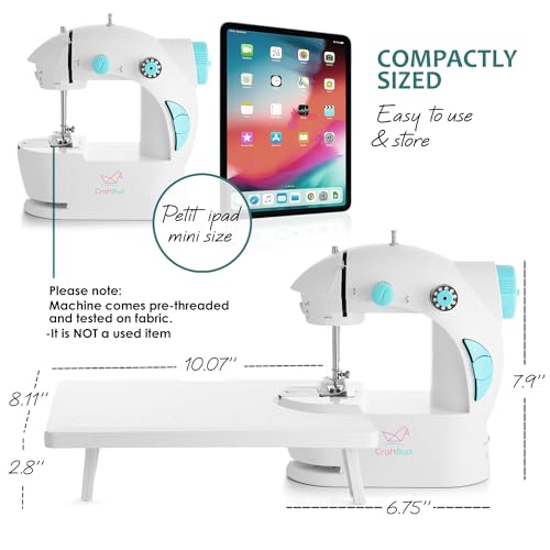 CraftBud Mini Sewing Machine for Beginners, Adults and Kids Sewing Machine - color: White, size: Premium Set
