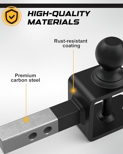 RETRUE ATV UTV Trailer Hitch for 1-1/4 inch Receiver, 3-in-1 Ball Mounts - size: 2" Ball, 1-1/4" Receiver