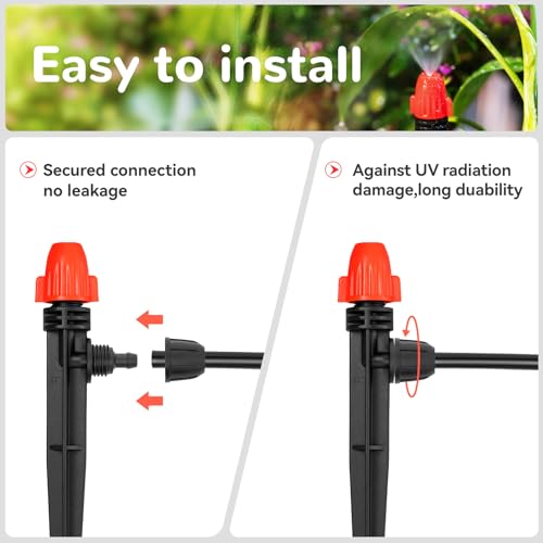 360° Adjustable Drip Spray Emitters for 1/4" Tubing, 30pcs - size: 30pcs Drip Emitters with Lock Barbed