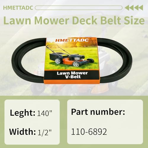 110-6892 Deck Belt 1/2"x140" for Toro TimeCutter 50" Zero Turn - size: 110-6892(1/2" X 140")