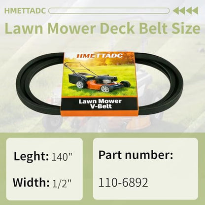 110-6892 Deck Belt 1/2"x140" for Toro TimeCutter 50" Zero Turn - size: 110-6892(1/2" X 140")