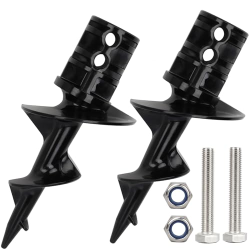 MATINA Dock Pole Auger for Aluminum Dock Pole, Dock Post Auger, Dock Auger for Making Floating Dock Hardware with Stainless Steel Bolts and Nuts for 2" O.D. Tubing Anchor or Dock Post, 2 Pack