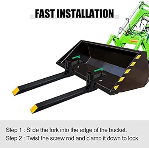 Clamp On Pallet Forks Adjustable Stabilizer Bar - Pallet Forks Clamp On For Tractor Bucket,43''without Stabilizer Bar - size: 43''without Stabilizer Bar