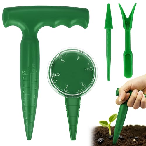 Seed Planter Tool, Seed Dibber, Seed Dispenser, Green, 4 Pcs - color: Green, 4 Pcs