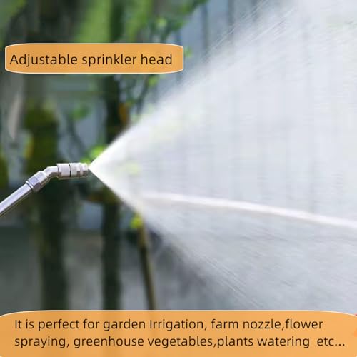 2 PCS Adjustable Sprayer Nozzle Tips, 1.5mm Aperture High Pressure Mist Sprayer Nozzle, Suitable for Replacing Backpack Sprayer, Farm,Garden Irrigation, Silver