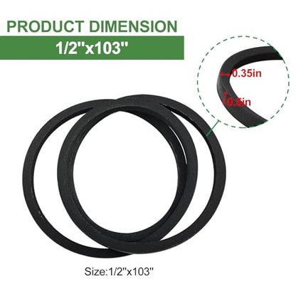 GX20072 John Deere 42 inch Deck Belt D105 D100 D110 LA105 LA110 - size: 104" x ½