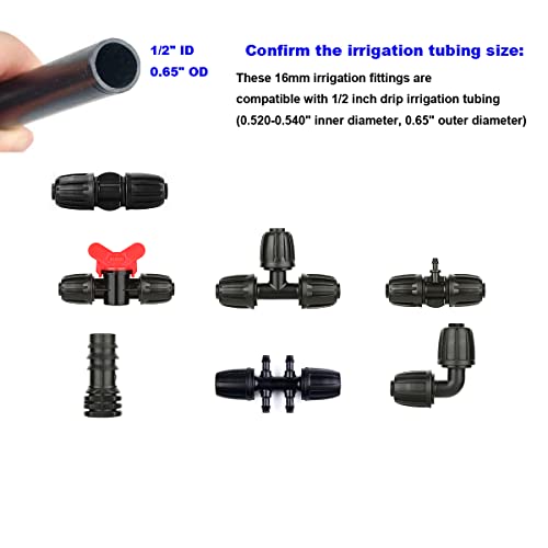 1/2" Drip Irrigation Fittings, Lock Barbed Elbow Connectors for Garden - size: 1/2" Elbow