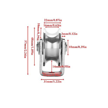 Stainless Steel U Groove Wheel Heavy Duty Caster Rigid Track Wheel Pulley Sliding Gate Rollers with Bracket for Sliding Gate, Rolling Gate, Inverted Track, Industrial Machines - size: 2pc 2inU