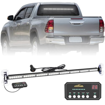 XRIDONSEN 35 inch White Traffic Advisor Light Bar 48 LED Strobe Lights - color: All White