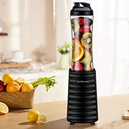 La Reveuse Personal Size Blender for Protein Shakes and Smoothies, Black - color: Black