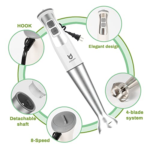 UTALENT Immersion Hand Blender with chopper - Puree Baby Food, Sauce & Soup