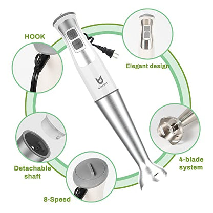 UTALENT Immersion Hand Blender with chopper - Puree Baby Food, Sauce & Soup