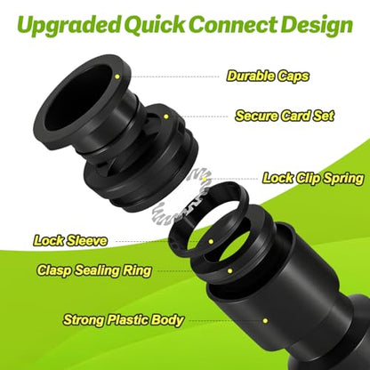 Quick Connect 1/4" Drip Irrigation Elbow Fitting: 32 Pieces Push to Fit Drip Line 90 Degree Elbow Parts for 1/4-Inch Tubing Leak Free Dripline Hose Connectors for Garden Lawn Sprinkler System - size: 1/4" Elbow-32P