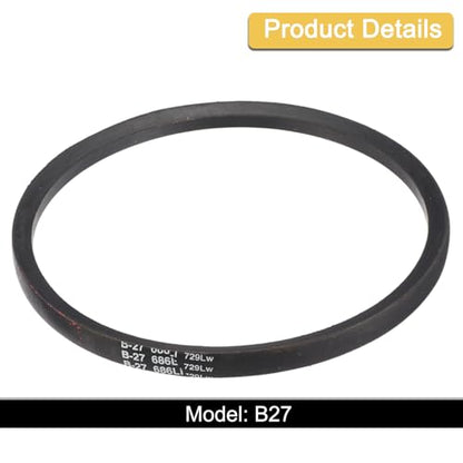 uxcell 3 Pack B27 Classic V-Belt, 30" Outside Circumference, Black, Industrial Rubber V-Belt - size: B27