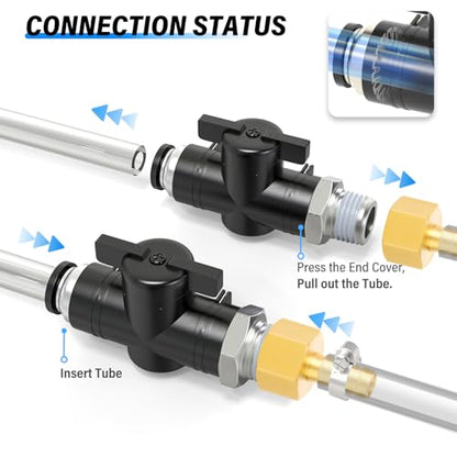 TAILONZ PNEUMATIC 1/2 Inch Tube OD x 3/8 Inch NPT Thread Ball Valve Air Flow Control Valve Push to Connect Fitting BVC-1/2-N3（Pack of 3） - size: 1/2"OD x 3/8"NPT/3PCS