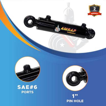 2x16 Hydraulic Cylinder - 2" Bore 16" Stroke Double Acting Swivel Ball Welded Hydraulic Cylinder 3500 PSI Retracted: 26, Extended: 42, SAE#6 - size: 2x16