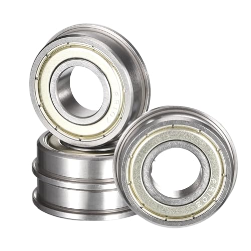 FR10ZZ Flanged Ball Bearing, ID 5/8" x OD 1-3/8" x Width 11/32" Miniature Bearings, Double Metal Shielded Deep Groove Bearings, Pre-Lubricated (GCr15) Chrome Steel 4pcs - size: FR10ZZ 5/8"x1-3/8"x11/32"