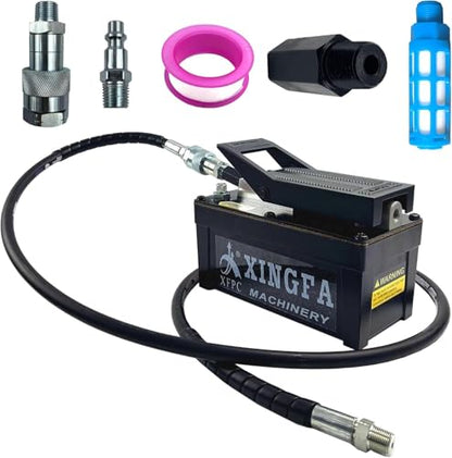 Air Hydraulic Pump 10,000 PSL, 0.45 Gal Reservoir, NPT 3/8" Oil Outlet, NPT 1/4" Inlet, Hydraulic Pump Air Hydraulic Foot Pump Made of Aluminum with 6.6ft Pipe, Black - color: 1103-g-black