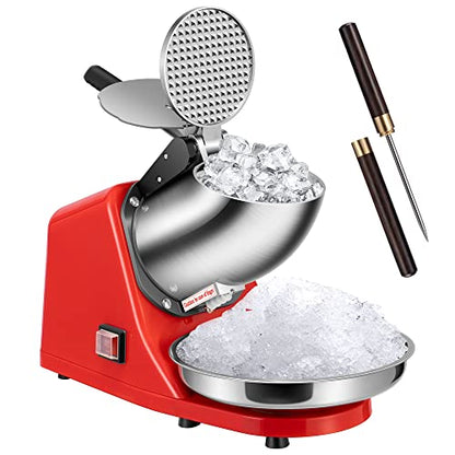 VIVOHOME Electric Ice Shaver Crusher Machine Red 143lbs/hr - color: Red, size: Single Blade - 143lbs/hr