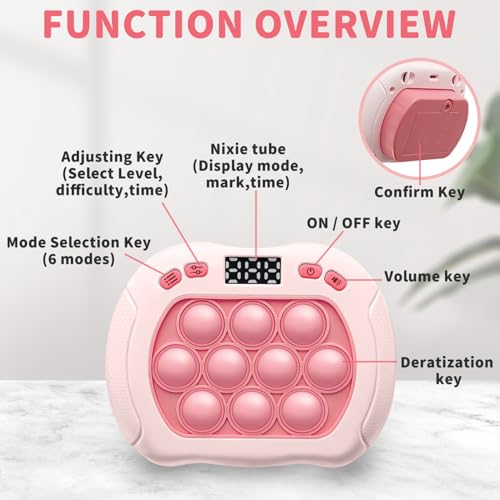 Intoypad Quick Push Pop Game Light Up Fidget Toy for Kids Pink - style: Pink