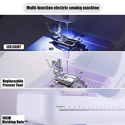 Rxmeili Portable 12-Stitch Sewing Machine, 42-Pc Sewing Kit for Beginners - size: 12.2 x 5.9 x 11.8 inches