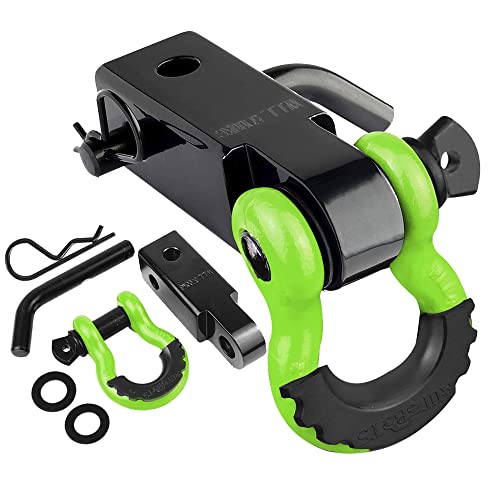 AUTOBOTS Tow Hitch Receiver 2" Shackle Hitch Receiver Green - color: GREEN-BLACK