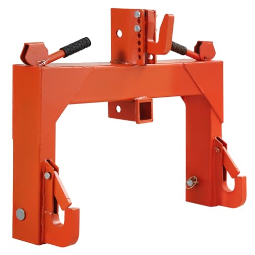 3000lbs Capacity 3-Point Quick Hitch Adapter for Category 1 & 2 Tractors - Dual Receivers