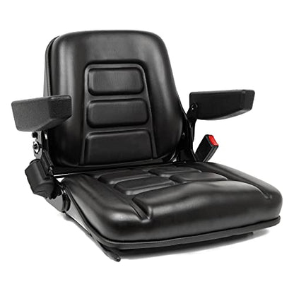 Universal Forklift Seat, Tractor Seat with Micro Switch,Armrest And Safety Belt,for Tractor,Excavator Skid Loader Backhoe Dozer Telehandler