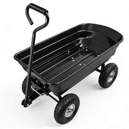 Garden Dump Cart Heavy-Duty 660lbs Utility Wagon for Beach
