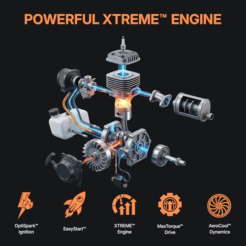 WORKIT Post Hole Digger, 43cc Auger Post Hole Digger, 8" Auger Drill Bit & 20" Extension Rods, Gas Powered Earth Auger with EPA Certification - size: 43cc+1 bit(8")+1 Ext(20")