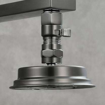 Grey Shower Head Shut Off Valve G1/2 IPS Brass Flow Restrictor - color: Gray