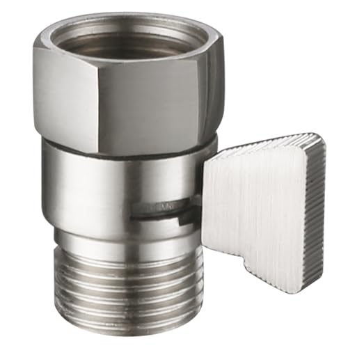 Angle Simple Shower Valve Brushed Nickel, Flow Adjuster Restrictor Shut Off - color: Brushed Nickel
