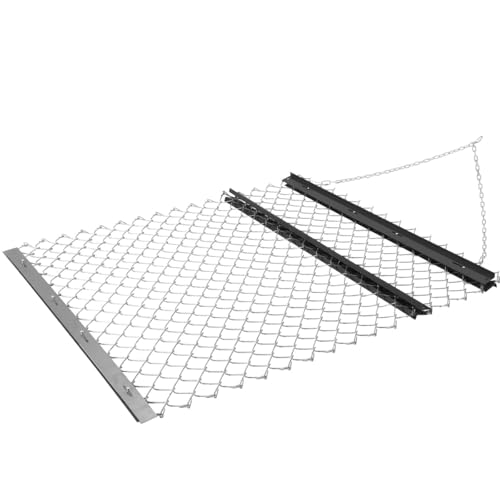 Heavy Duty Drag Chain Harrow for ATV/UTV/Tractor – Durable Steel Leveling Rake for Farm, Pasture, Seedbed Preparation, Gravel Driveways – Robust Agricultural Attachment - color: Black