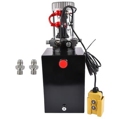 12 Quart Single Acting Hydraulic Power Unit 12V DC Hydraulic Power Unit SAE #6 Port 2880 RPM 2950 PSI with Steel Reservoir for Dump Trailers, Truck Lifts, Car Lifts Mustrod - size: 12 Quart Single Acting